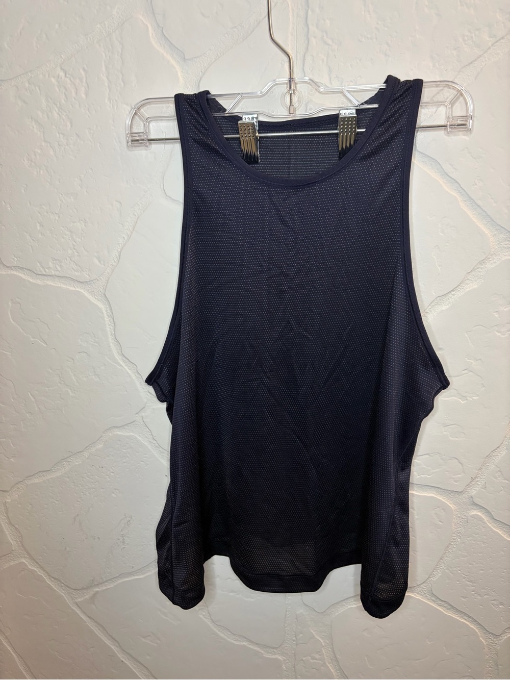 Lululemon Sculpt Tank Top Dark Navy Blue Mesh Gym Workout Shirt Size L